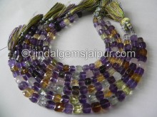 Multi Stone Faceted Cube Shape Beads